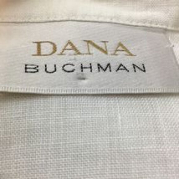 DANA BUCHMAN White Long Sleeve Button Blouse Red Embroidery XL NWOT Shel-fpull - Picture 7 of 9